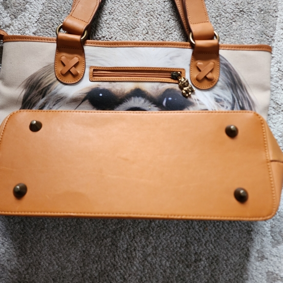 Ardleigh Elliott Faithful Friends Shih-Tzu Leather Canvas Tote - Picture 9 of 16